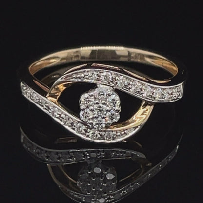 10K Yellow Gold 0.21TDW Diamond Engagement Ring