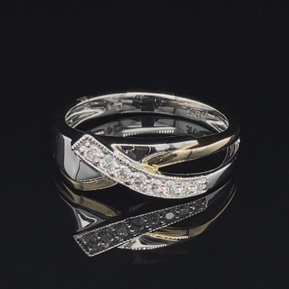 0.13 Ct TDW Diamond Special Anniversary Ring In 10K Yellow And White Gold