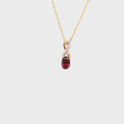January Birthstone Pendant With 0.03TDW Diamond Accent Set In 10K Yellow Gold