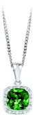 May Birthstone Pendant with Diamond Accent set in Sterling Silver