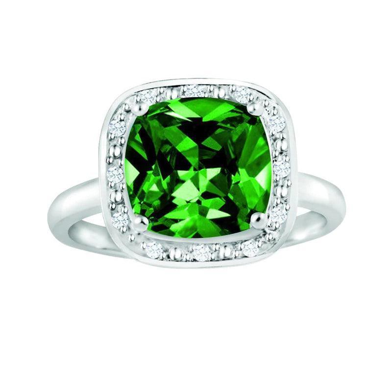 May Birthstone Ring with Diamond Accent set in Sterling Silver 8765059