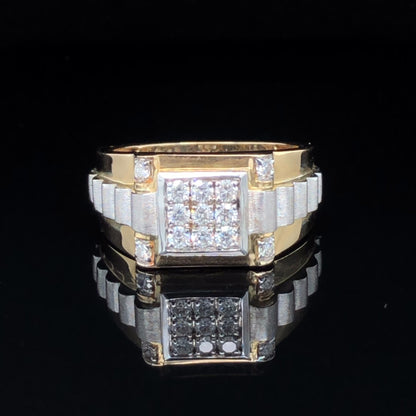 14K Yellow and White Gold 0.50TDW Diamond Men's Ring