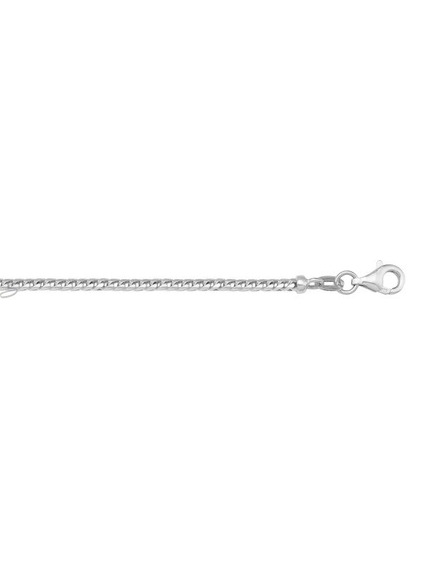 14K White Gold Franco 1.5 mm Italian Chain