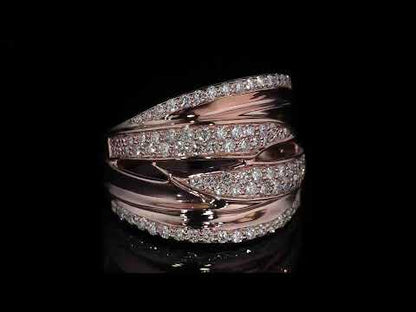 10K Rose Gold 1.00tdw Diamond Right Hand Ring