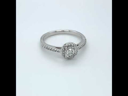10K White Gold 0.45TDW Diamond Halo Engagement Ring