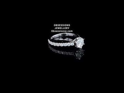 14k White Gold 1.54TDW Canadian Diamond Solitaire Ring With Classic Setting