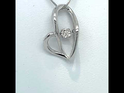 Diamond Moving Heart Pendant with 0.02TDW set in 10K White Gold