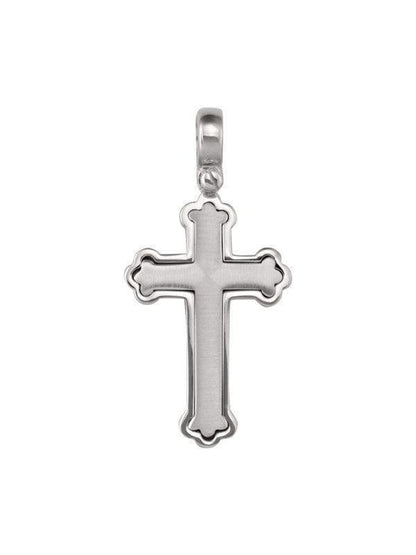 14 Karat White Gold Orthodox Religious Italian Cross