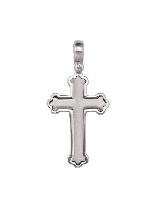 14 Karat White Gold Orthodox Religious Italian Cross