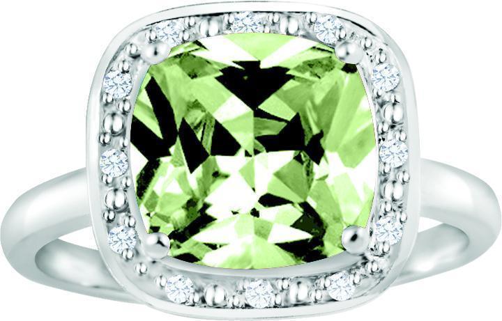 August Birthstone Ring with Diamond Accent set in Sterling Silver 8765089