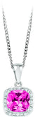 October Birthstone Pendant with Diamond Accent set in Sterling Silver