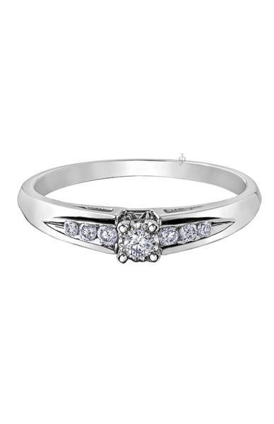 10K White Gold 0.14TDW Diamond Promise Ring
