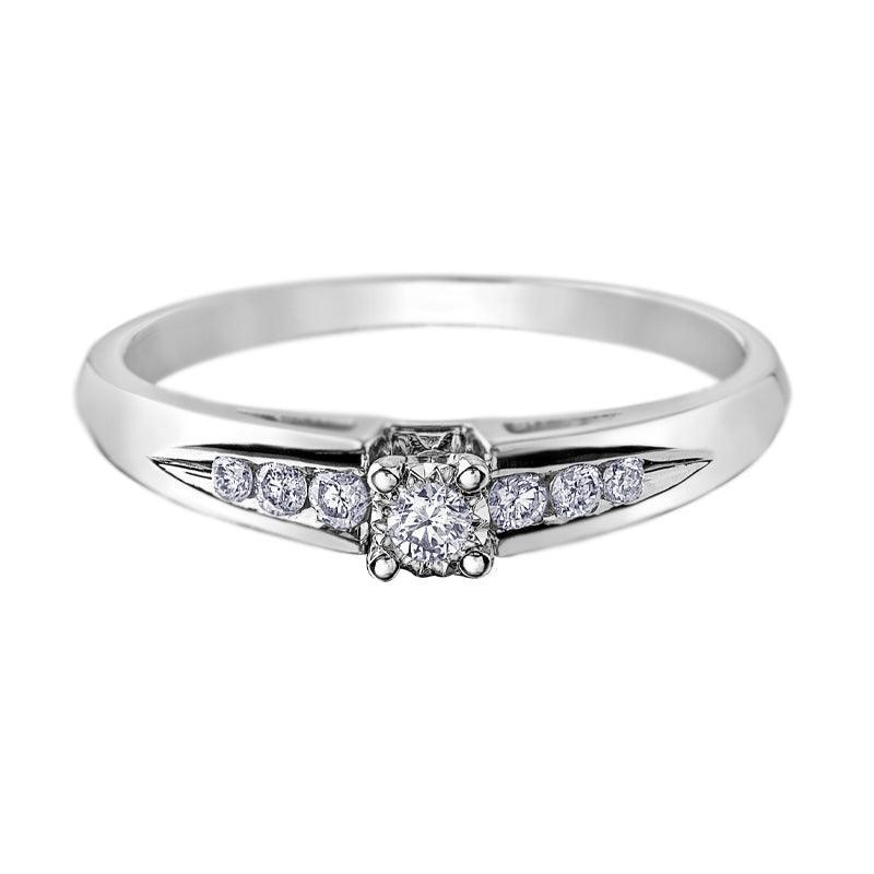 10K White Gold 0.14TDW Diamond Promise Ring