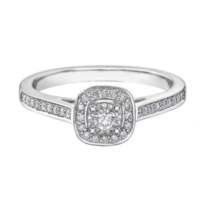 10K White Gold 0.19TDW Diamond Halo Engagement Ring