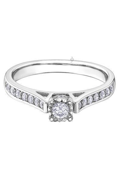 10K White Gold 0.30TDW Diamond Classic Illusion Set Engagement Ring
