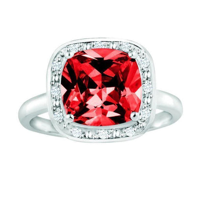 July Birthstone Ring with Diamond Accent set in Sterling Silver 8765079